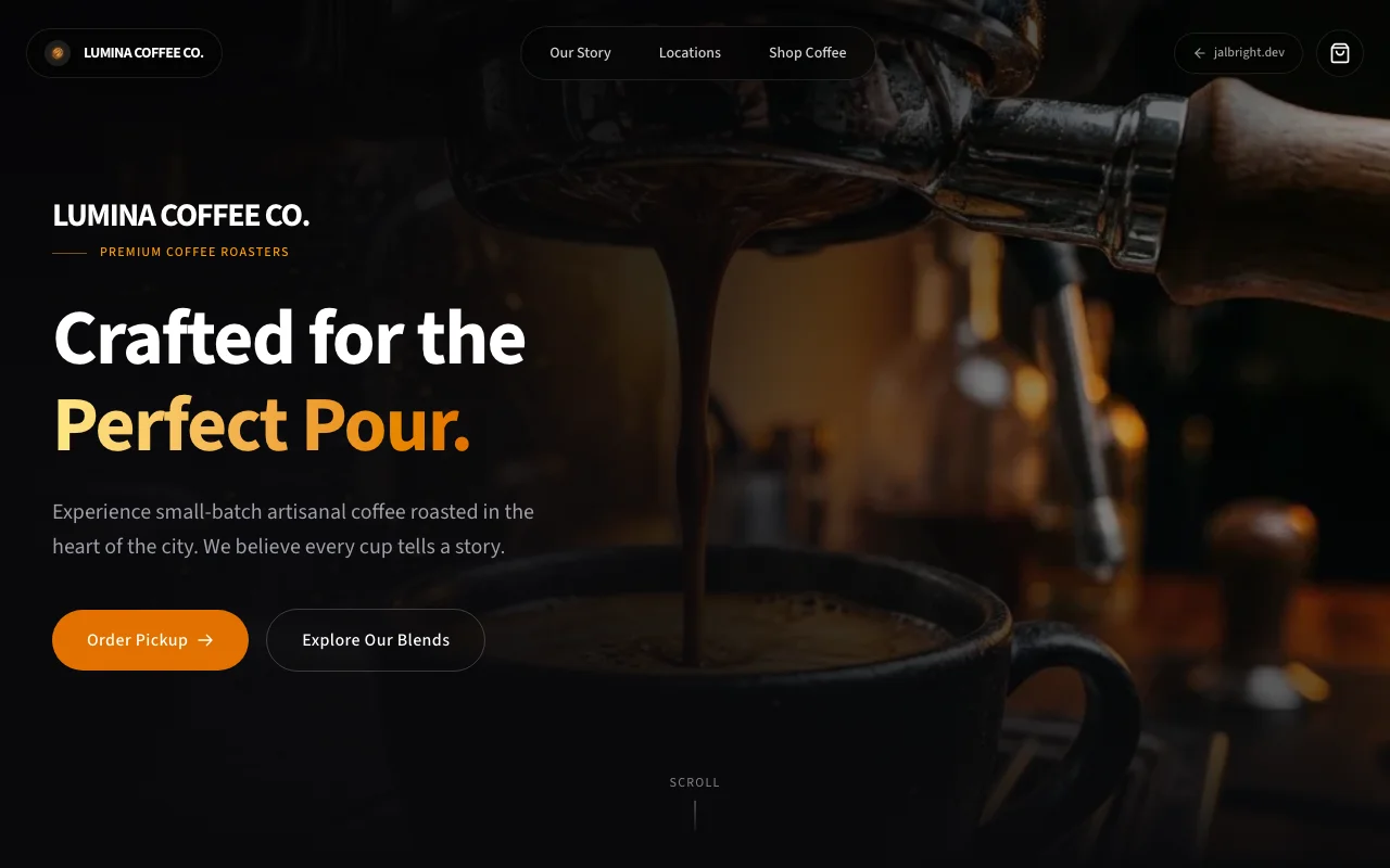 Lumina Coffee Co. desktop screenshot