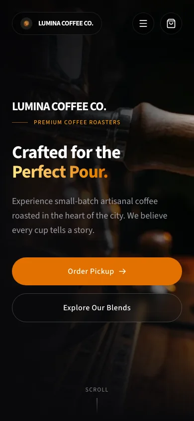 Lumina Coffee Co. mobile screenshot